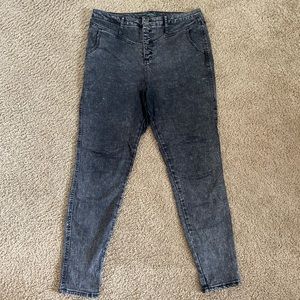 Black faded wash high waisted jeans